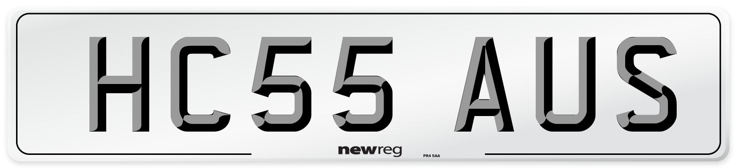 HC55 AUS Number Plate from New Reg